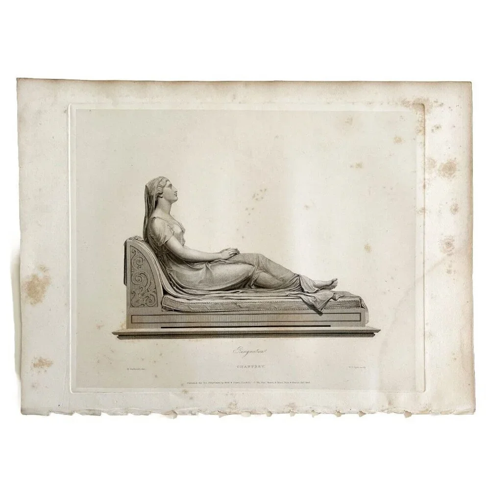 Resignation 1834 Engraving Chantrey Victorian Beautiful Woman Art DWBB3 - Picture 2 of 2